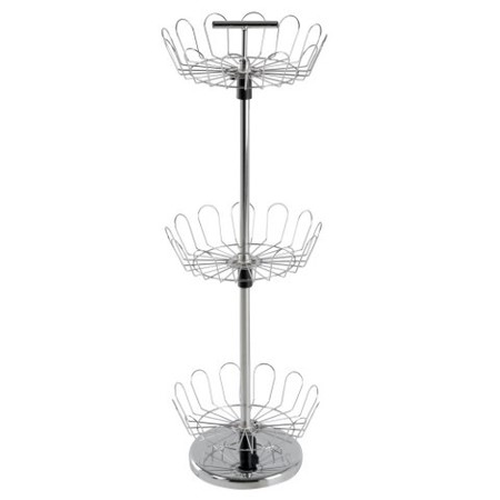 HASTINGS HOME Three Tier Revolving Shoe Tree Organizer Rack with Chrome Finish by Hastings Home 735580SCL